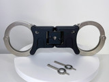 TCH Model 852 Dual Key Hole Premier Folding Rigid Nickel Handcuffs